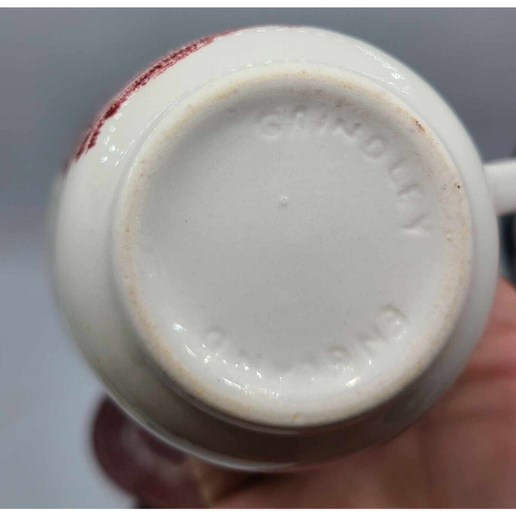 Vtg Grindley Red Staffordshire England Cups & Saucers. Set of 4. English Country - Picture 11 of 13